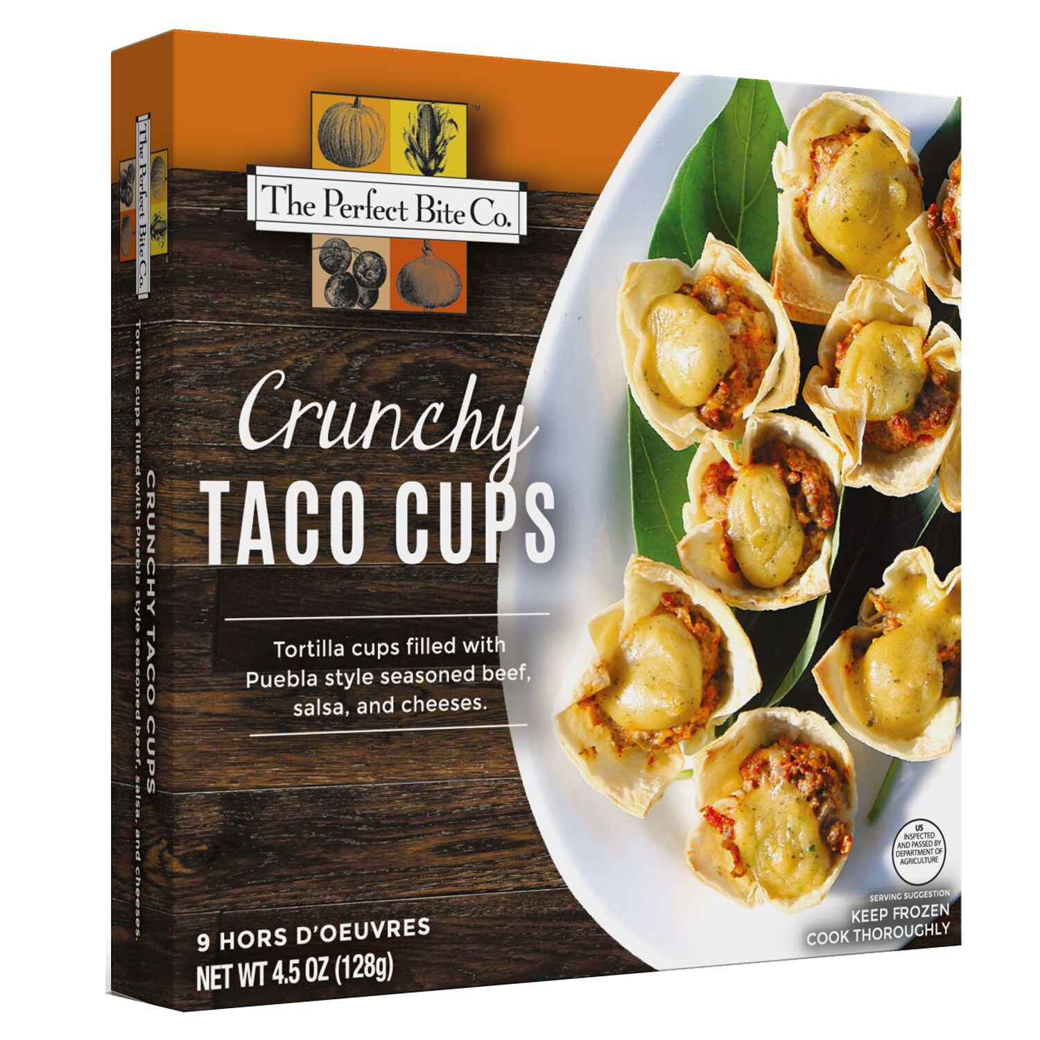 The Perfect Bite Co. Crunchy Taco Cups, Frozen