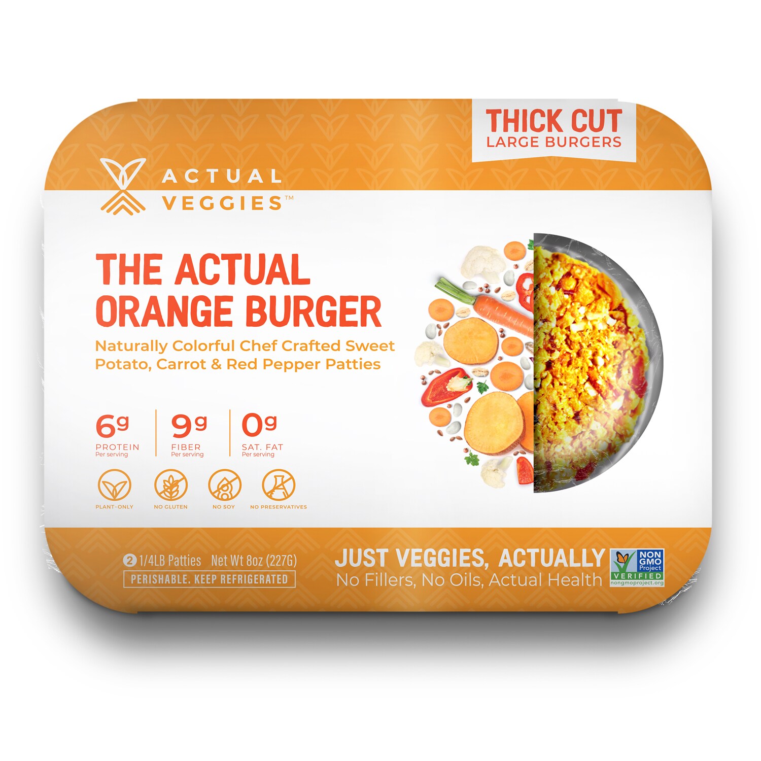 Actual Veggies The Actual Orange Burger, Frozen
