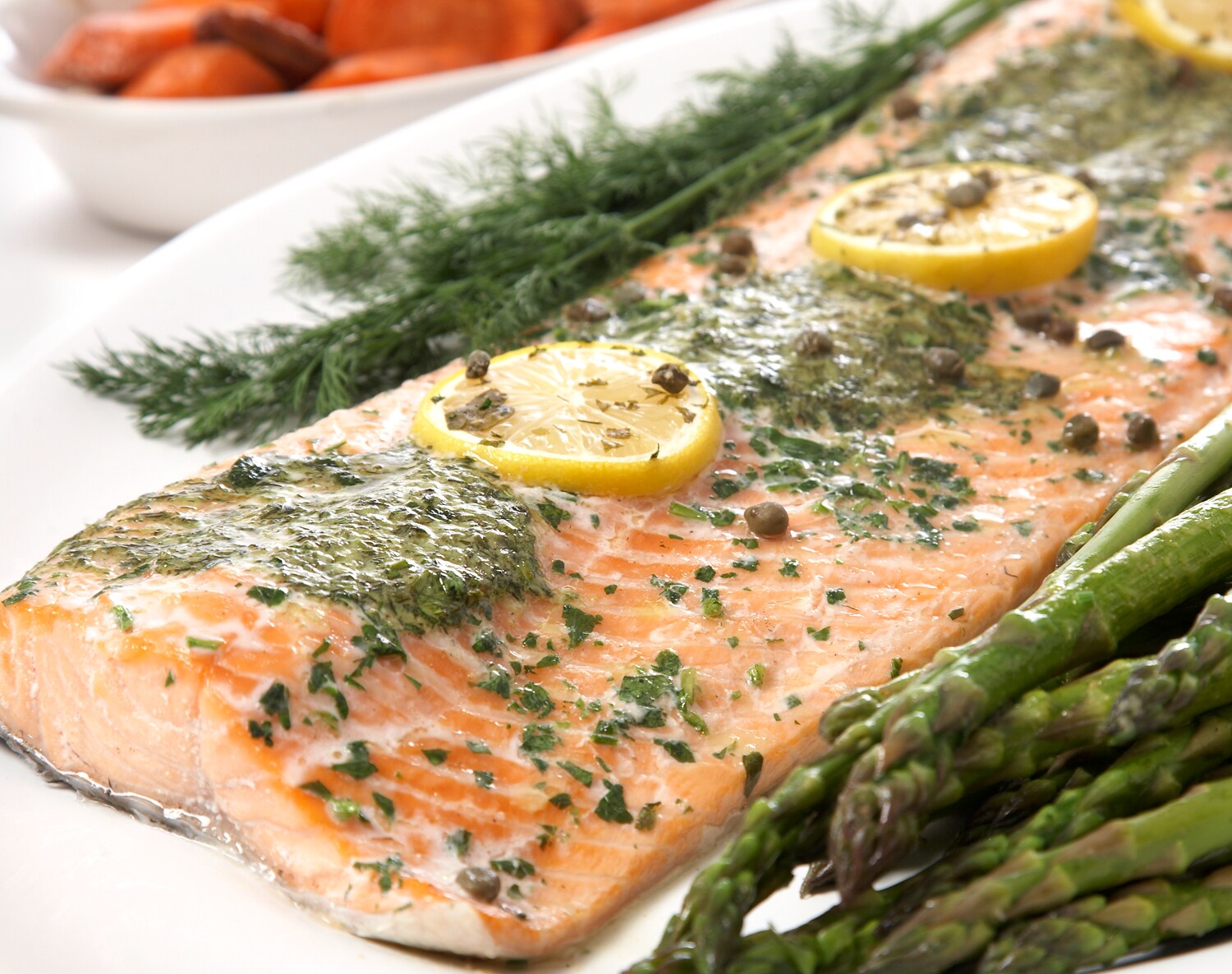 FreshDirect Farm-Raised Lemon-Dill Salmon Holiday Meal, Half (Serves 6-8), image 1 of 2 slides