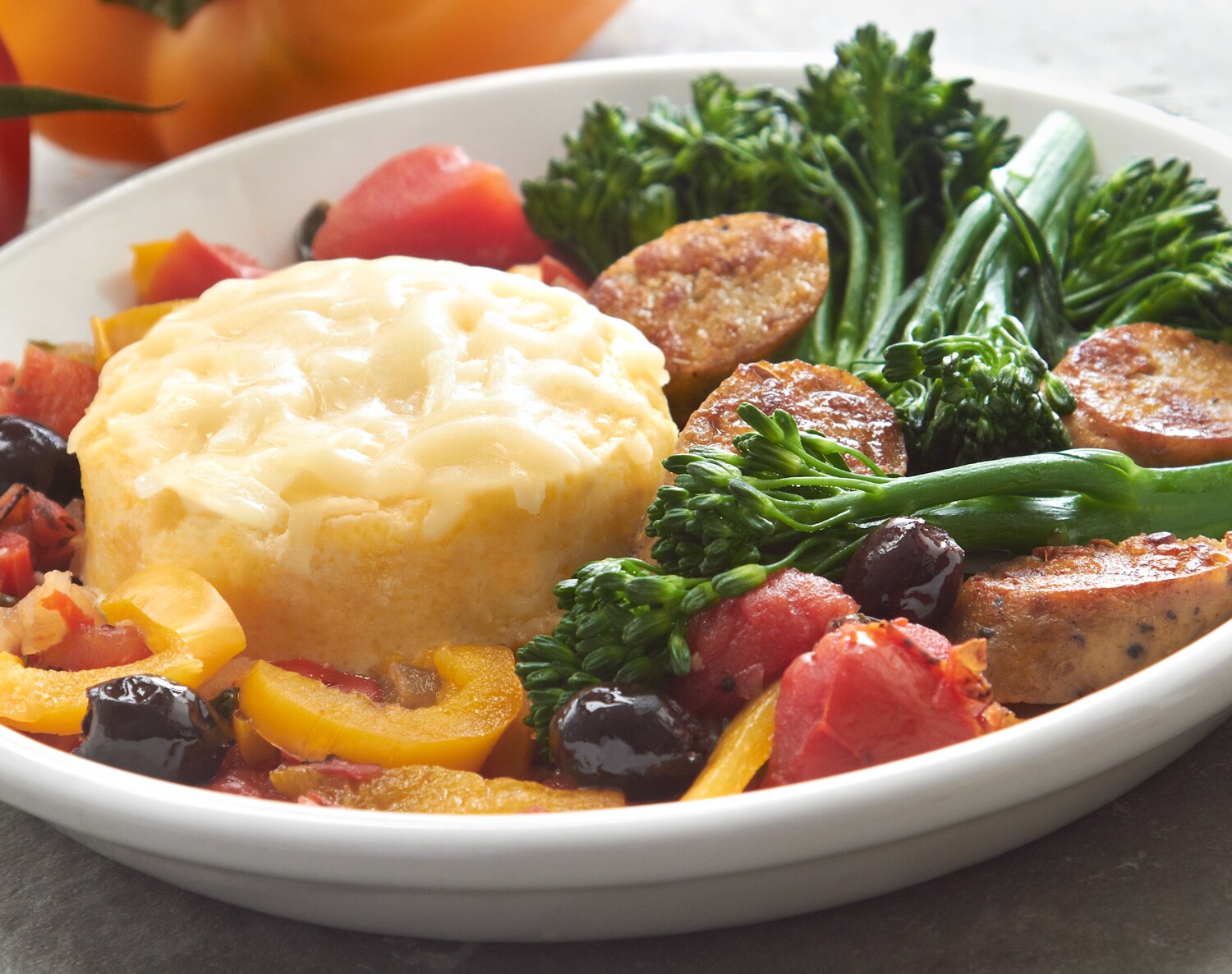 FreshDirect Veggie Italian Sausage and Creamy Polenta, Single Serving Meal