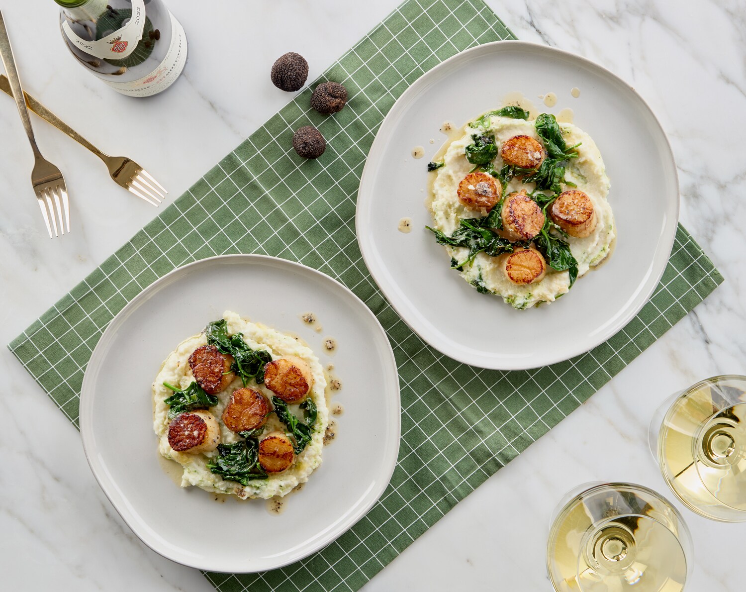 FreshDirect Truffle Scallops with Cauliflower Puree Meal Kit