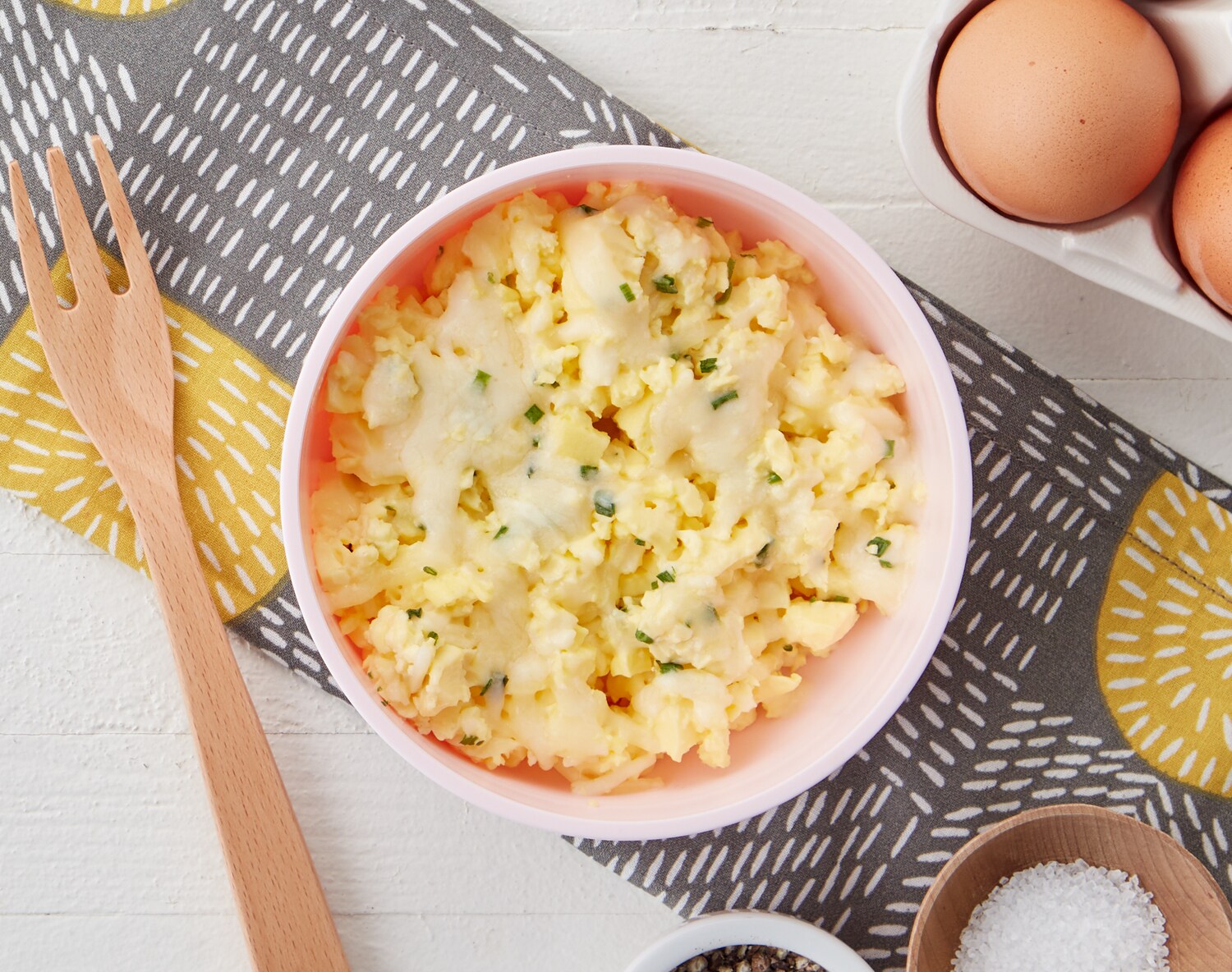 FreshDirect Scrambled Eggs with Cheese & Chives, Single Serving Meal
