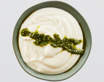 FreshDirect Cauliflower Puree with Kale Pesto