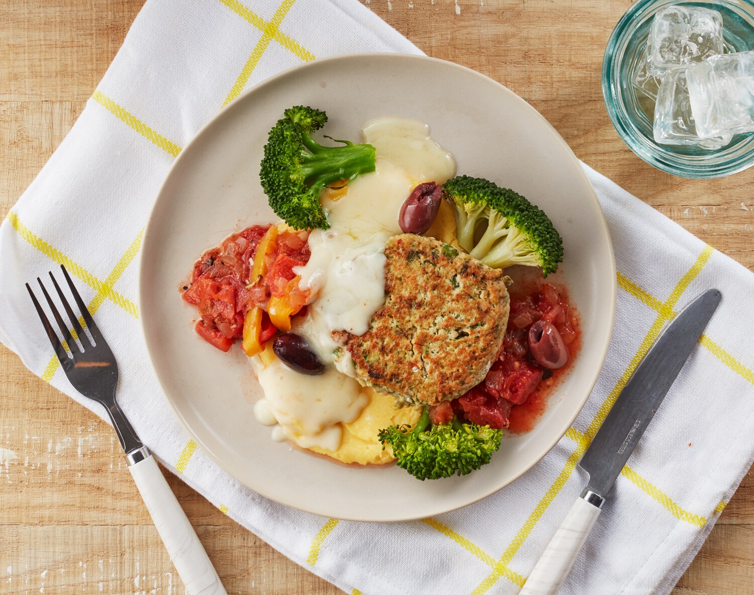 FreshDirect Salmon Cake and Creamy Polenta
