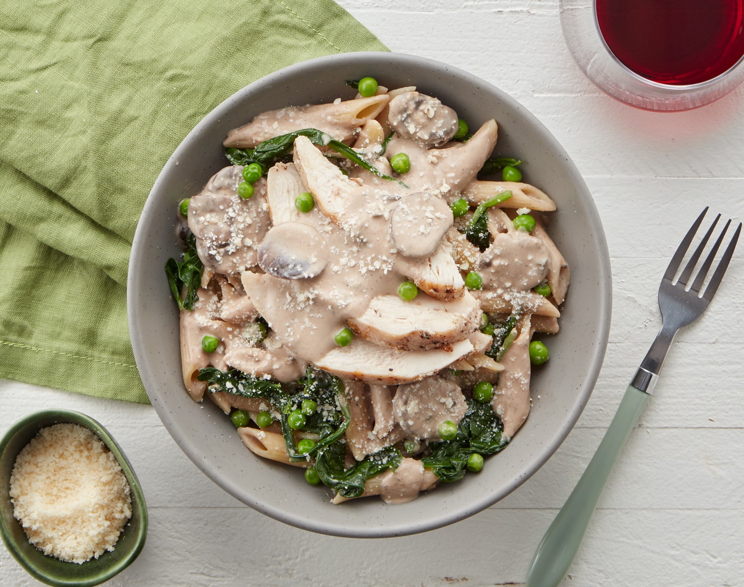 FreshDirect Chicken Marsala w/ Penne, Spinach and Peas, Raised w/o Antibiotics
