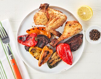 FreshDirect Garlic & Herb Roasted Chicken with Grilled Vegetables