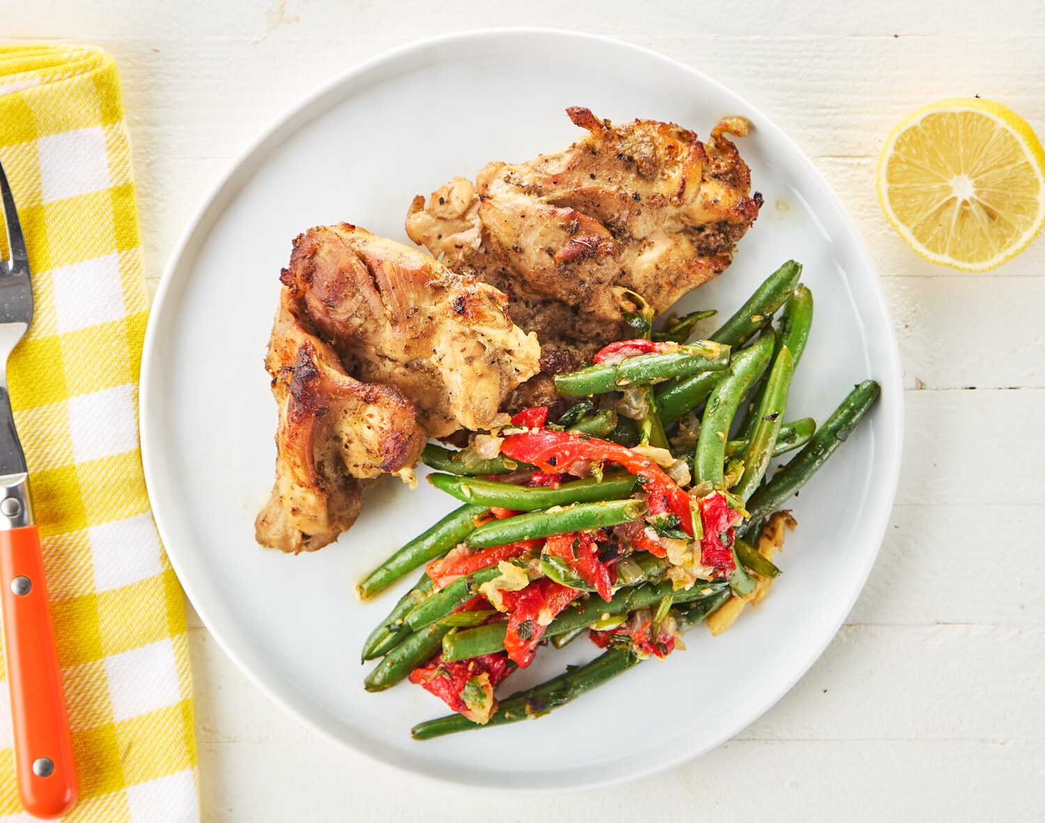 FreshDirect Oregano Chicken with Greens Beans and Roasted Peppers, image 1 of 2 slides