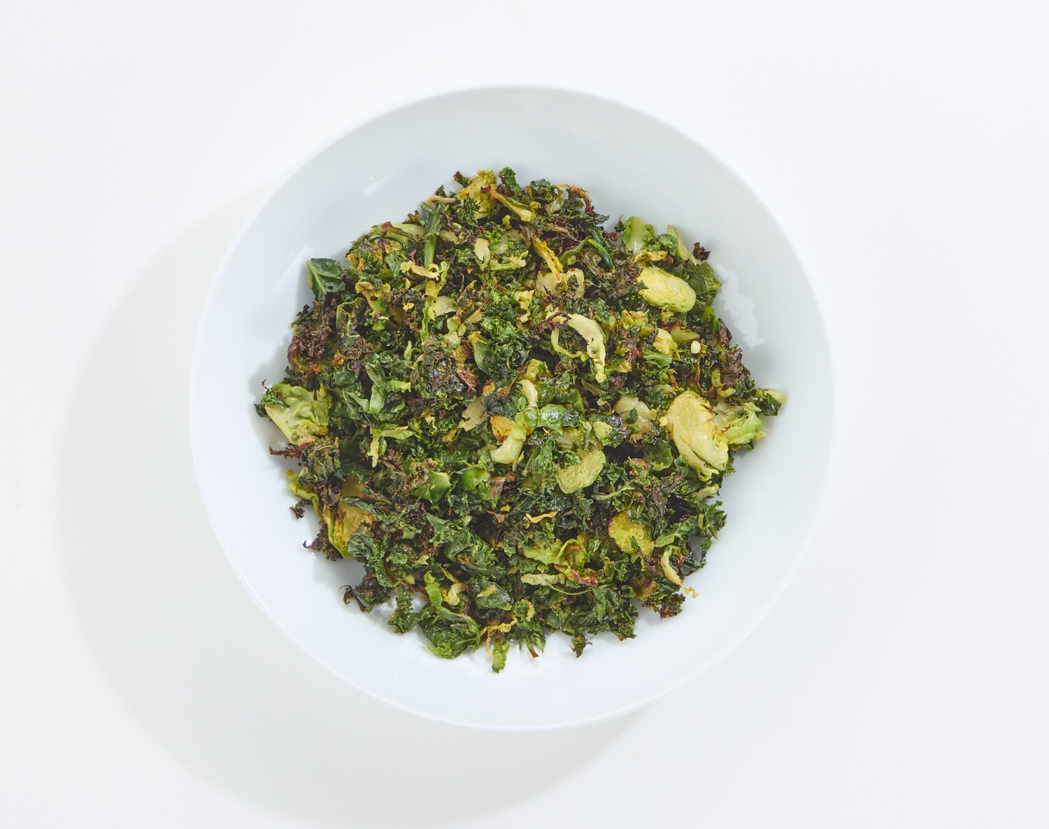 Crispy Shredded Brussels Sprouts and Kale 