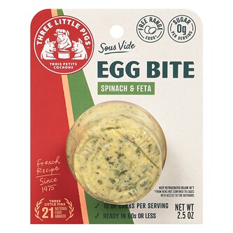 Three Little Pigs Cochons Sous-Vide Egg Bite, Spinach & Feta