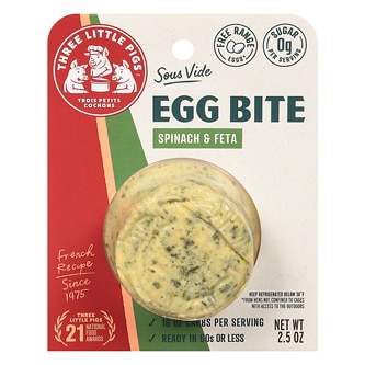 Three Little Pigs Cochons Sous-Vide Egg Bite, Spinach & Feta