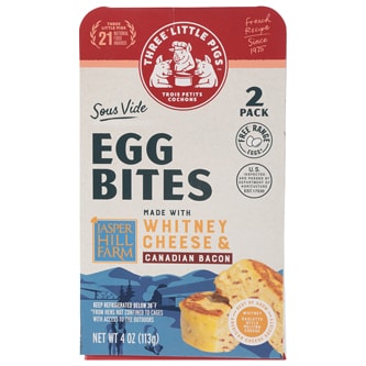 Three Little Pigs Sous-Vide Egg Bites, Whitney Cheese & Canadian Bacon