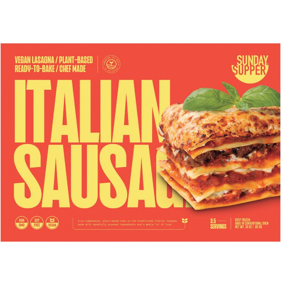 Sunday Supper Vegan Lasagna, Italian Sausage, Frozen