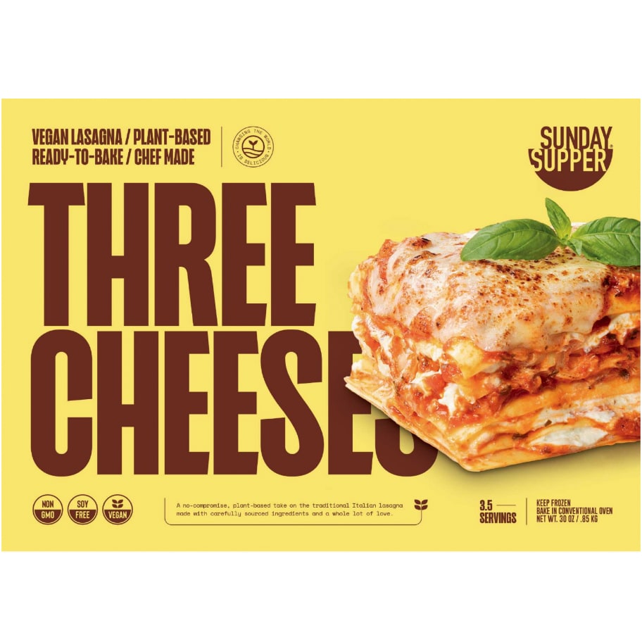 Sunday Supper Vegan Lasagna, Three Cheeses, Frozen