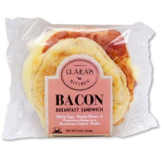 Clara's Kitchen Breakfast Sandwich, Egg and Bacon, Frozen