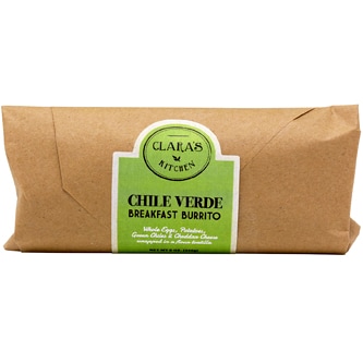Clara's Kitchen Breakfast Burrito, Chile Verde, Frozen