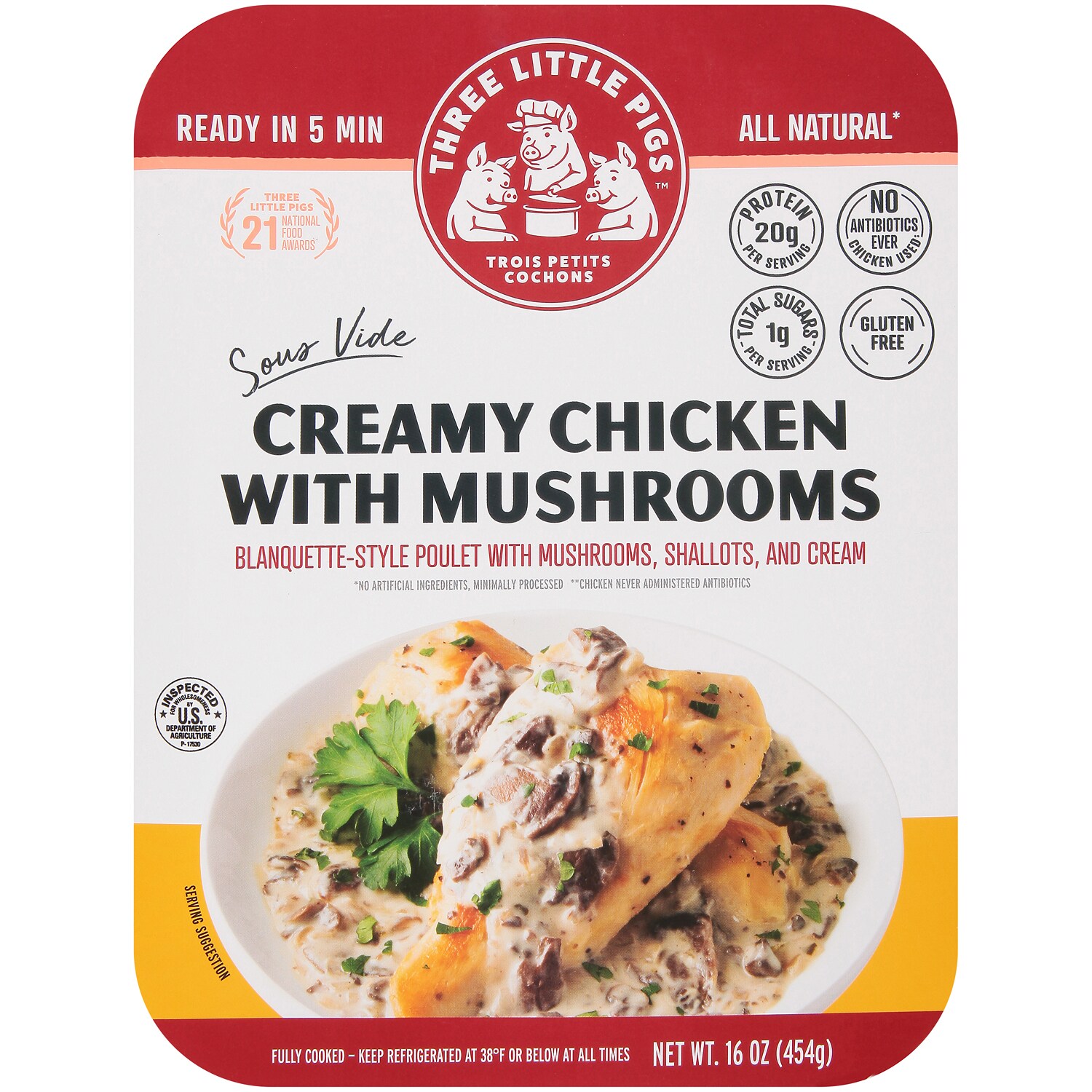Three Little Pigs Creamy Chicken with Mushrooms