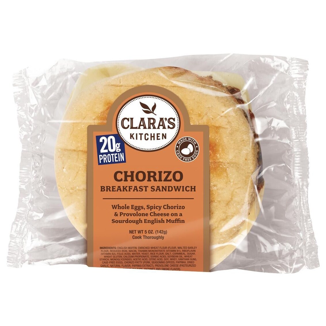 Clara's Kitchen Chorizo Breakfast Sandwich, Frozen
