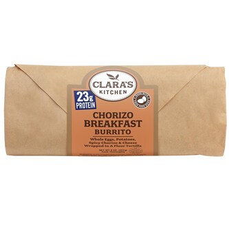 Clara's Kitchen Chorizo Breakfast Burrito, Frozen   
