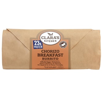 Clara's Kitchen Chorizo Breakfast Burrito, Frozen   