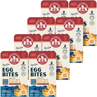 Three Little Pigs Sous-Vide Egg Bites, Whitney Cheese & Canadian Bacon