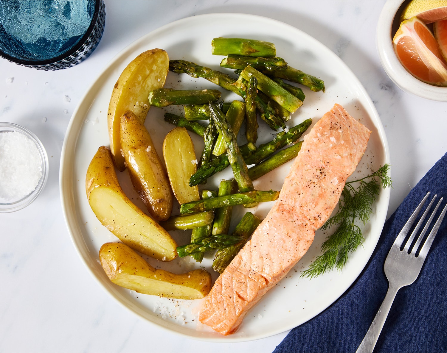 FreshDirect Salmon with Asparagus & Potatoes, Single Serving Meal, image 2 of 2 slides