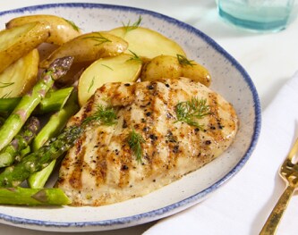 FreshDirect Grilled Chicken with Potatoes & Asparagus, Single Serving Meal