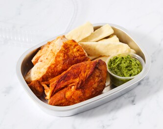 FreshDirect Roasted Chicken with Yuca Fries and Avocado Mojo, image 2 of 2 slides