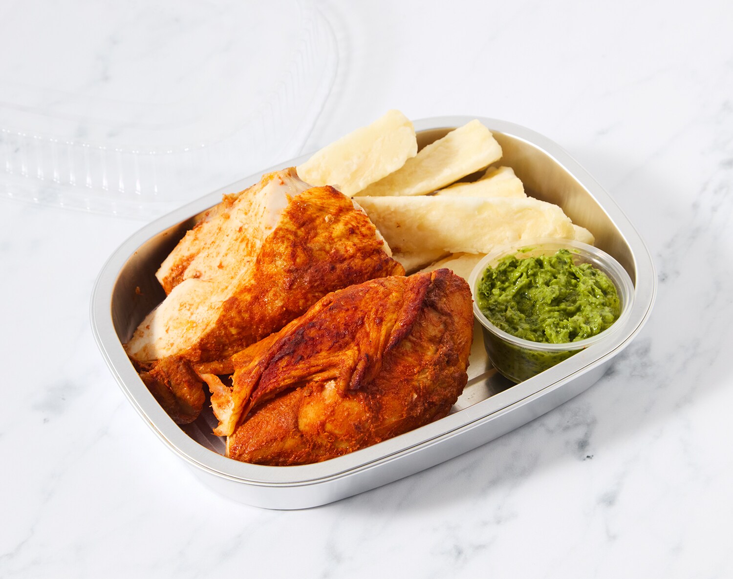 FreshDirect Roasted Chicken with Yuca Fries and Avocado Mojo, image 2 of 2 slides