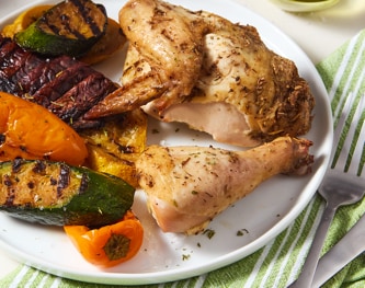 FreshDirect Garlic & Herb Roasted Chicken with Grilled Vegetables