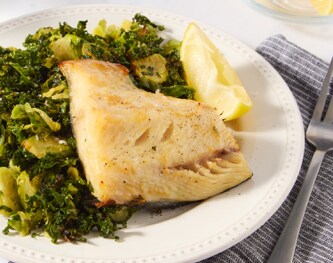 FreshDirect Miso Black Cod with Shredded Kale and Brussels Sprouts