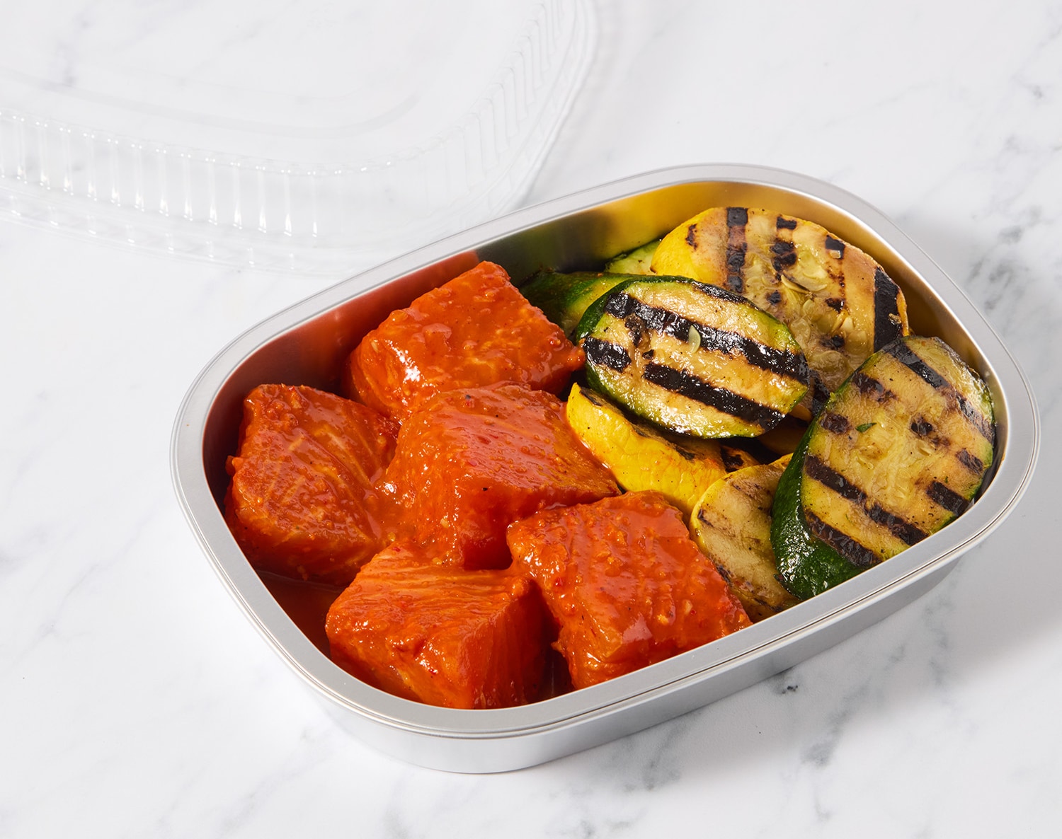 FreshDirect Gochujang Salmon with Grilled Zucchini and Yellow Squash, image 2 of 2 slides