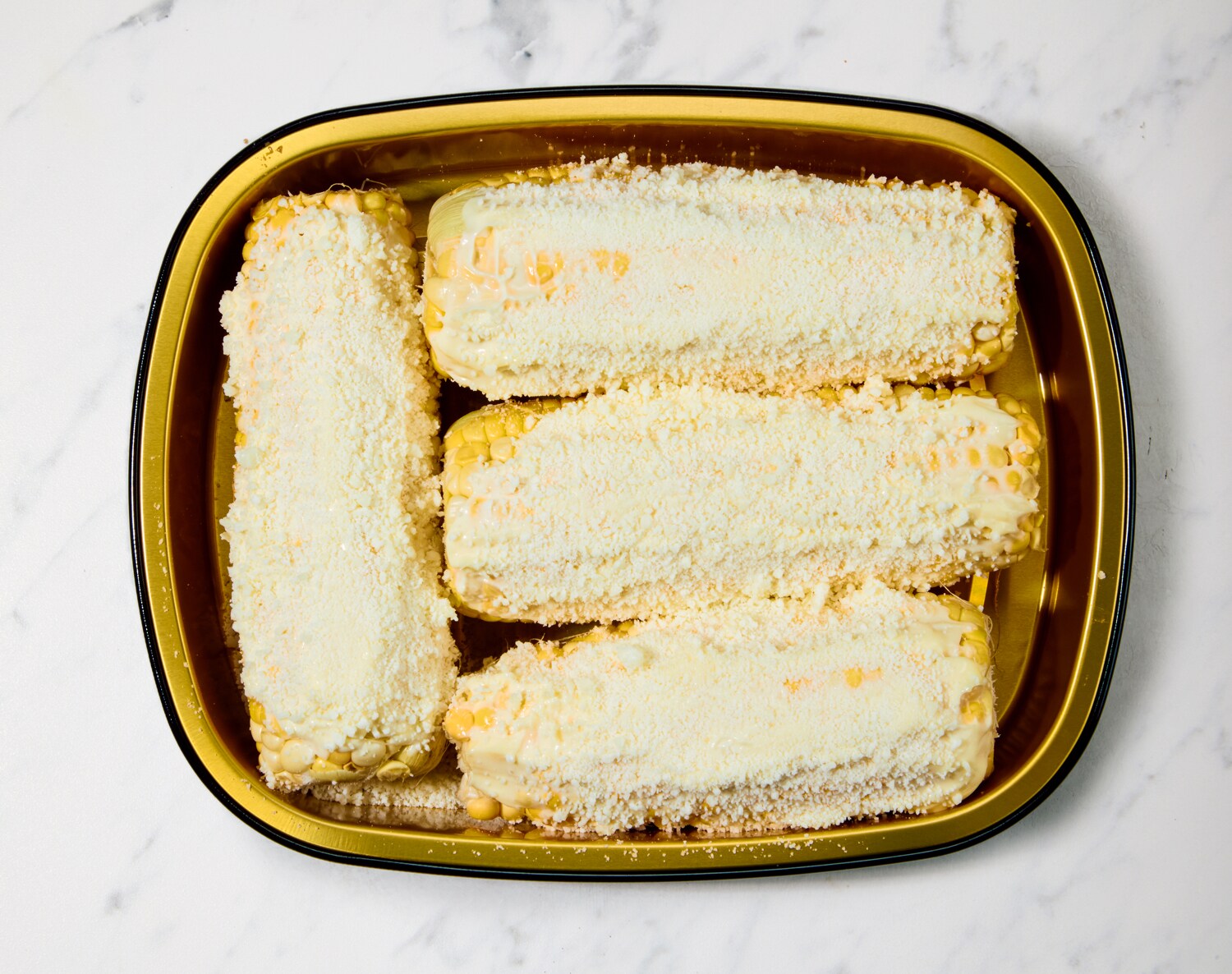 FreshDirect Corn on the Cob marinated with Mayonnaise and Cheese, Uncooked 