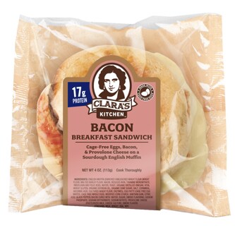 Clara's Kitchen Breakfast Sandwich, Egg and Bacon, Frozen