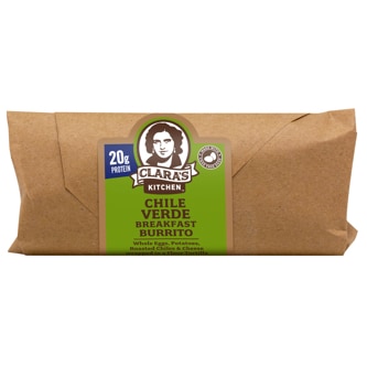Clara's Kitchen Breakfast Burrito, Chile Verde, Frozen