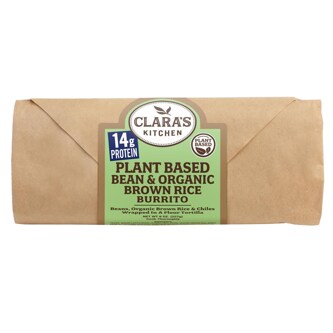 Clara's Kitchen Vegan Burrito, Bean & Cheese, Frozen