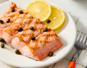 FreshDirect Salmon with Lemon and Capers, Char-Marked and Uncooked