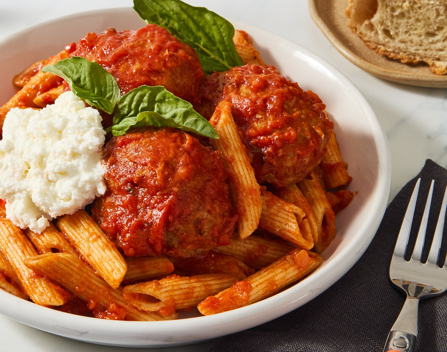 FreshDirect Penne and Meatballs, Single Serving Meal, image 1 of 2 slides