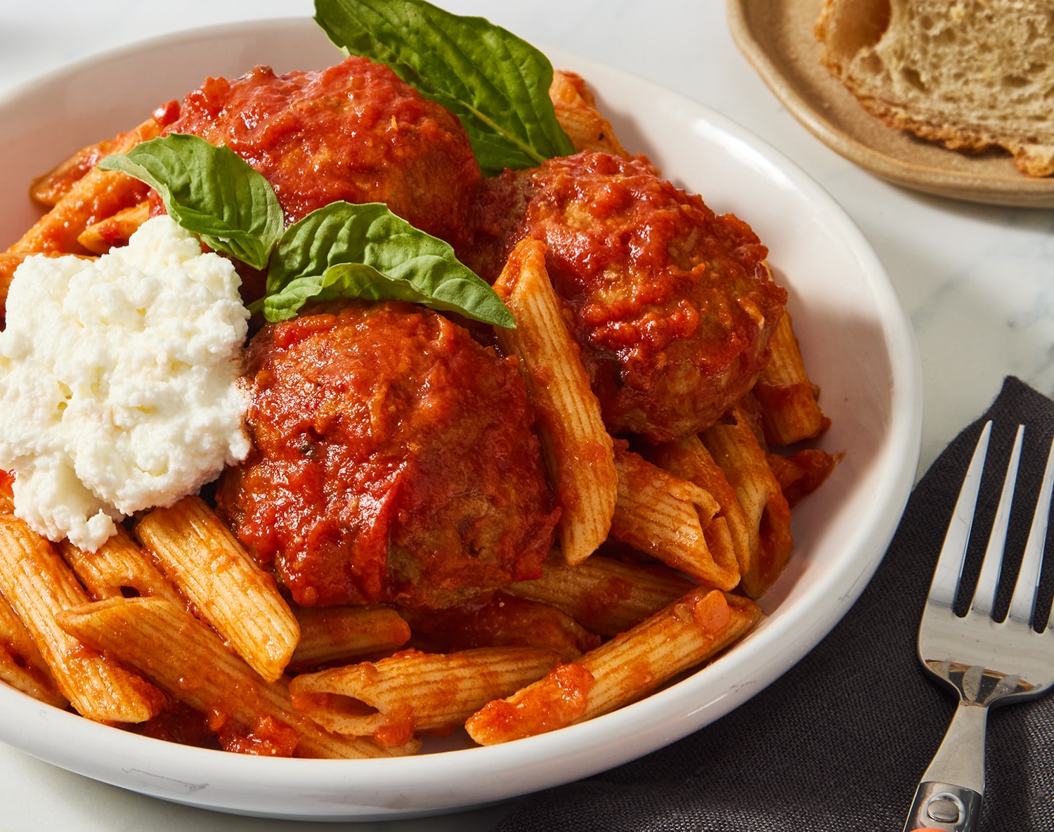FreshDirect Penne and Meatballs, Single Serving Meal, image 1 of 2 slides