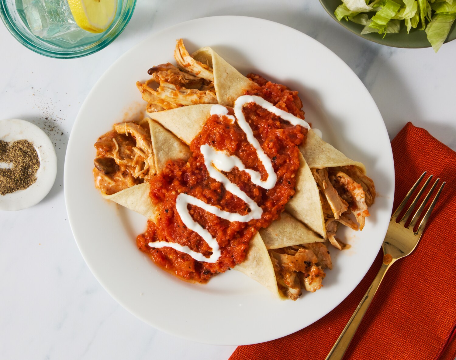 FreshDirect Ranchera Chicken Enchiladas, Single Serving Meal, image 2 of 2 slides