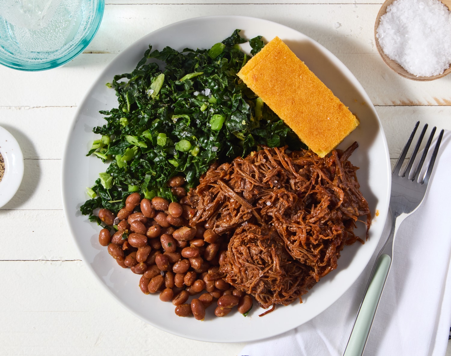 FreshDirect BBQ Beef Brisket with Baked Beans, Kale & Cornbread, Single Serving Meal, image 2 of 2 slides