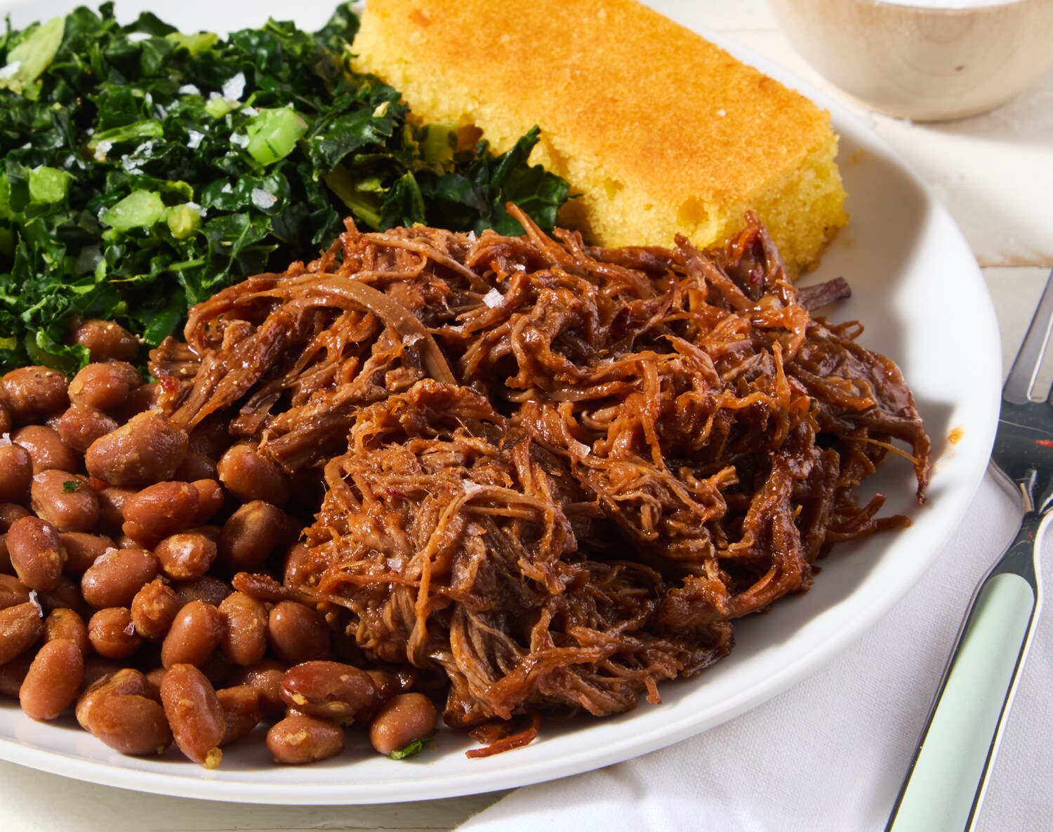 FreshDirect BBQ Beef Brisket with Baked Beans, Kale & Cornbread, Single Serving Meal