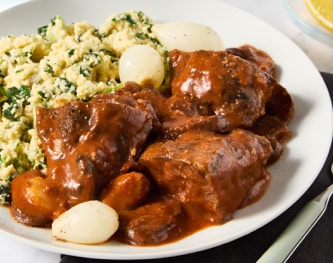 FreshDirect Braised Marsala Short Ribs with Polenta, Single Serving Meal
