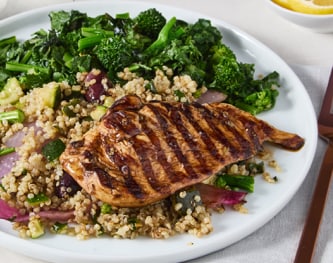 FreshDirect Balsamic Chicken with Broccoli Rabe and Quinoa, Single Serving Meal