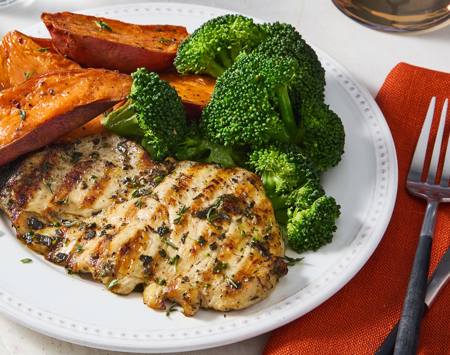 FreshDirect Herbed Chicken, Sweet Potatoes and Broccoli, Single Serving Meal