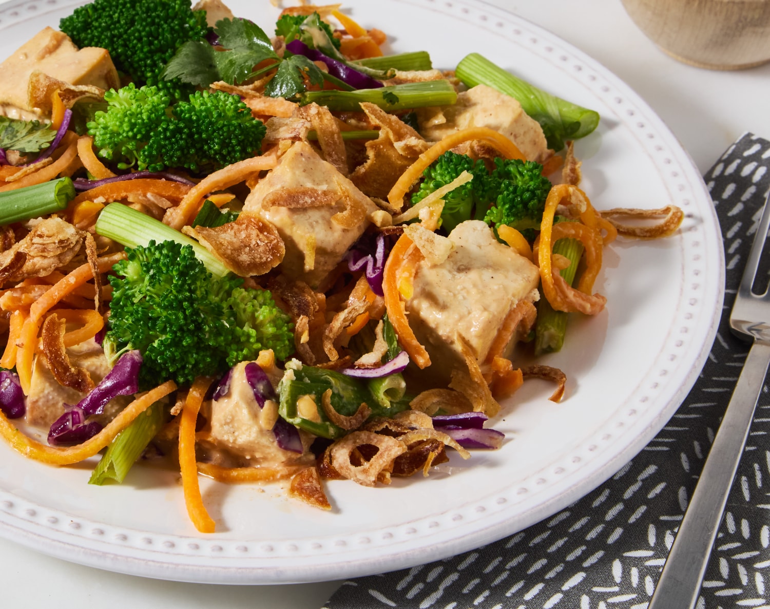 FreshDirect Spicy Peanut Tofu with Butternut Squash Noodles, Single Serving Meal