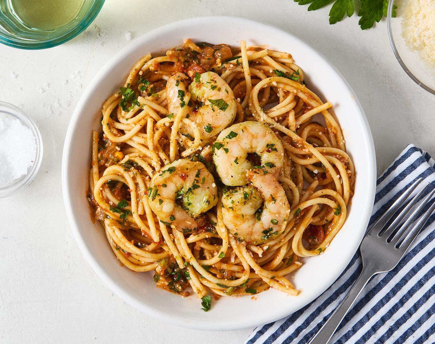 FreshDirect Shrimp and Spaghetti Arrabiata, Single Serving Meal, image 2 of 2 slides