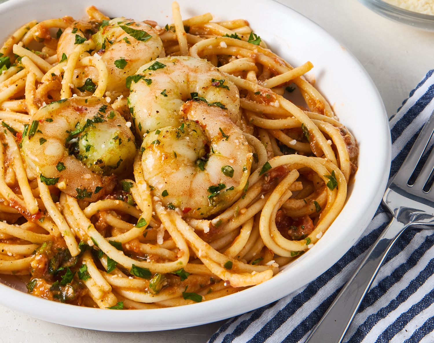 FreshDirect Shrimp and Spaghetti Arrabiata, Single Serving Meal, image 1 of 2 slides
