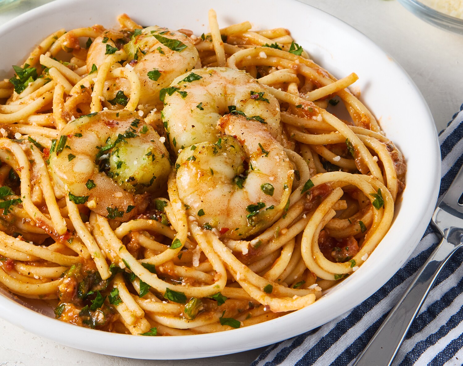 FreshDirect Shrimp and Spaghetti Arrabiata, Single Serving Meal