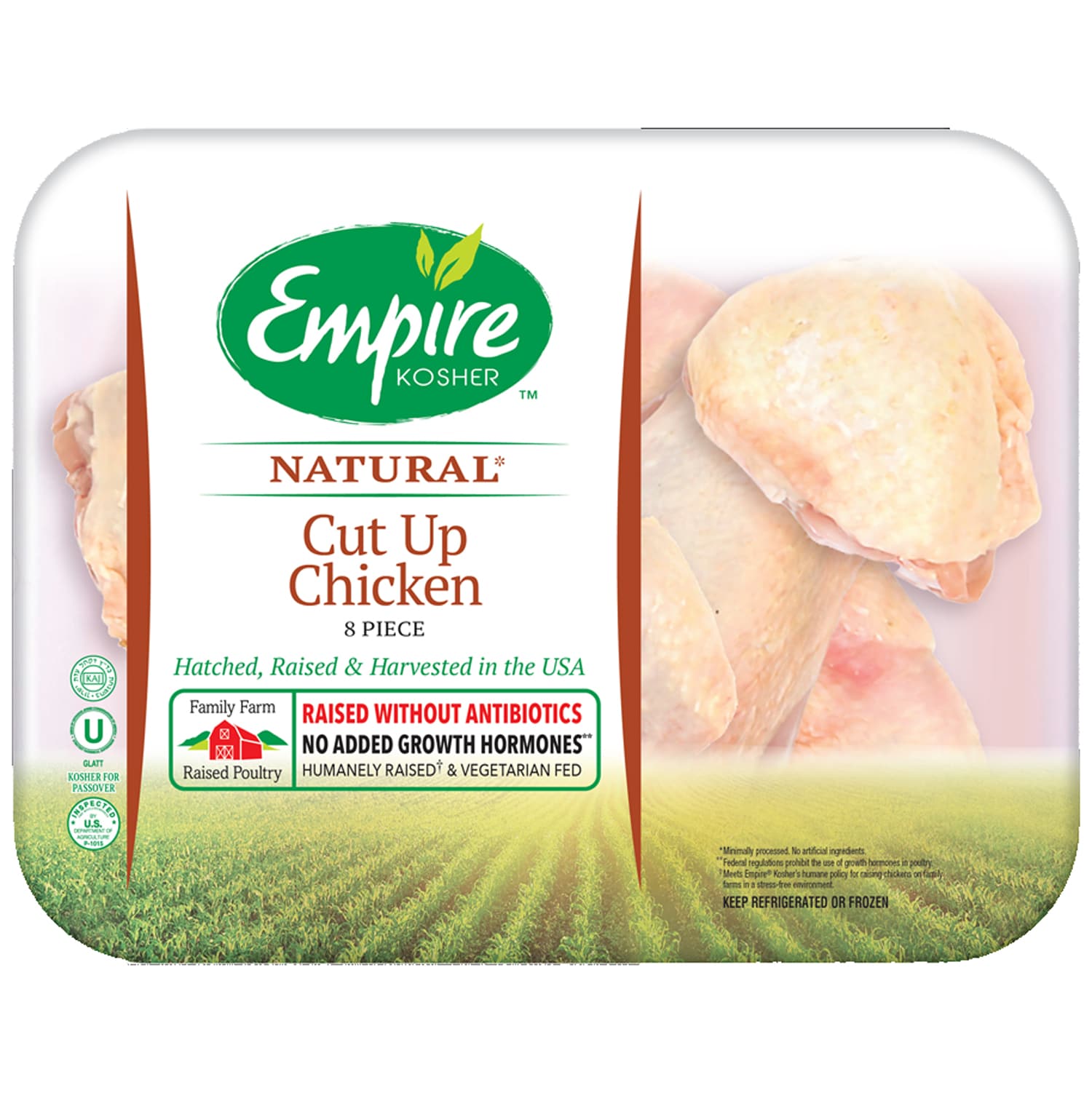 Empire Kosher Cut-Up Whole Chicken, Raised w/o Antibiotics