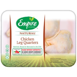Empire Kosher Chicken Leg Quarters, Raised w/o Antibiotics